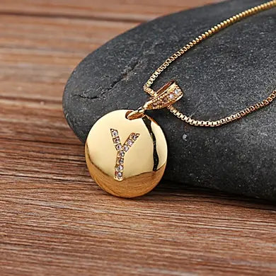 Chic Bronze Initial Magic Necklace for Girls - Y