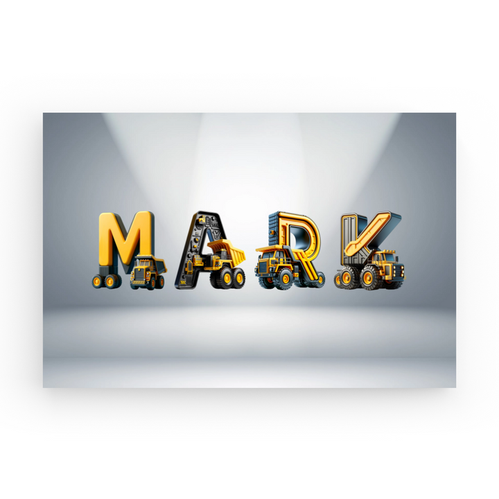 Construction Style - Personalized Name Canvas Print