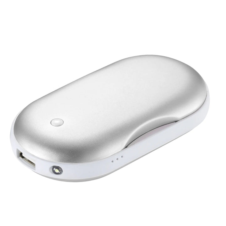 CozyClutch 2-in-1 Rechargeable Mini Hand Warmer & USB Power Bank - Silver / 107X 60X 25mm