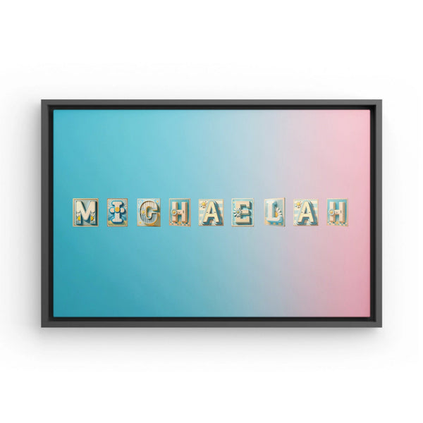 Daisy Style - Personalized Name Canvas Print