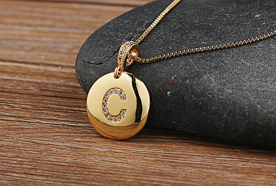Girls' School Bronze Playful Monogram Necklace 3