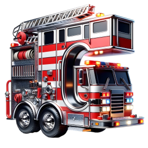 Firetrucks Style - Personalized Name Canvas Print