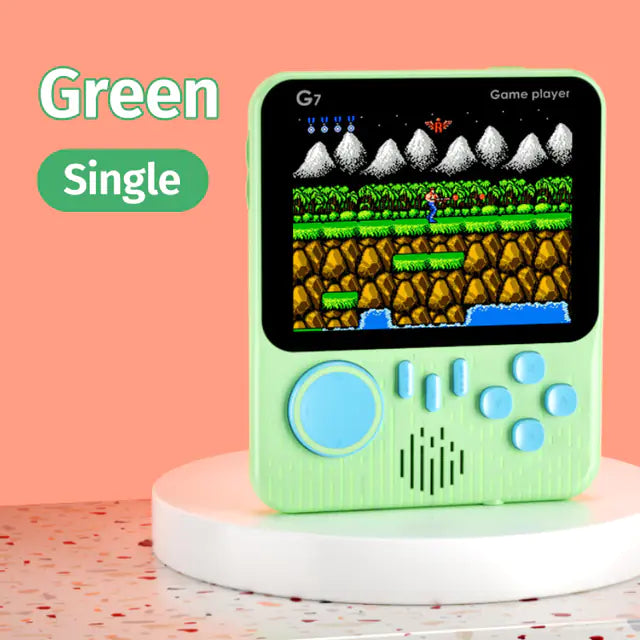 G7 Retro Pocket Handheld Game Console + 666 Classics Games & TV Connector - Green