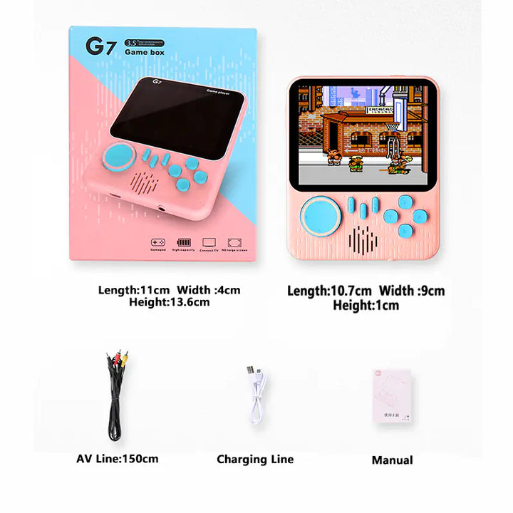 G7 Retro Pocket Handheld Game Console + 666 Classics Games & TV Connector