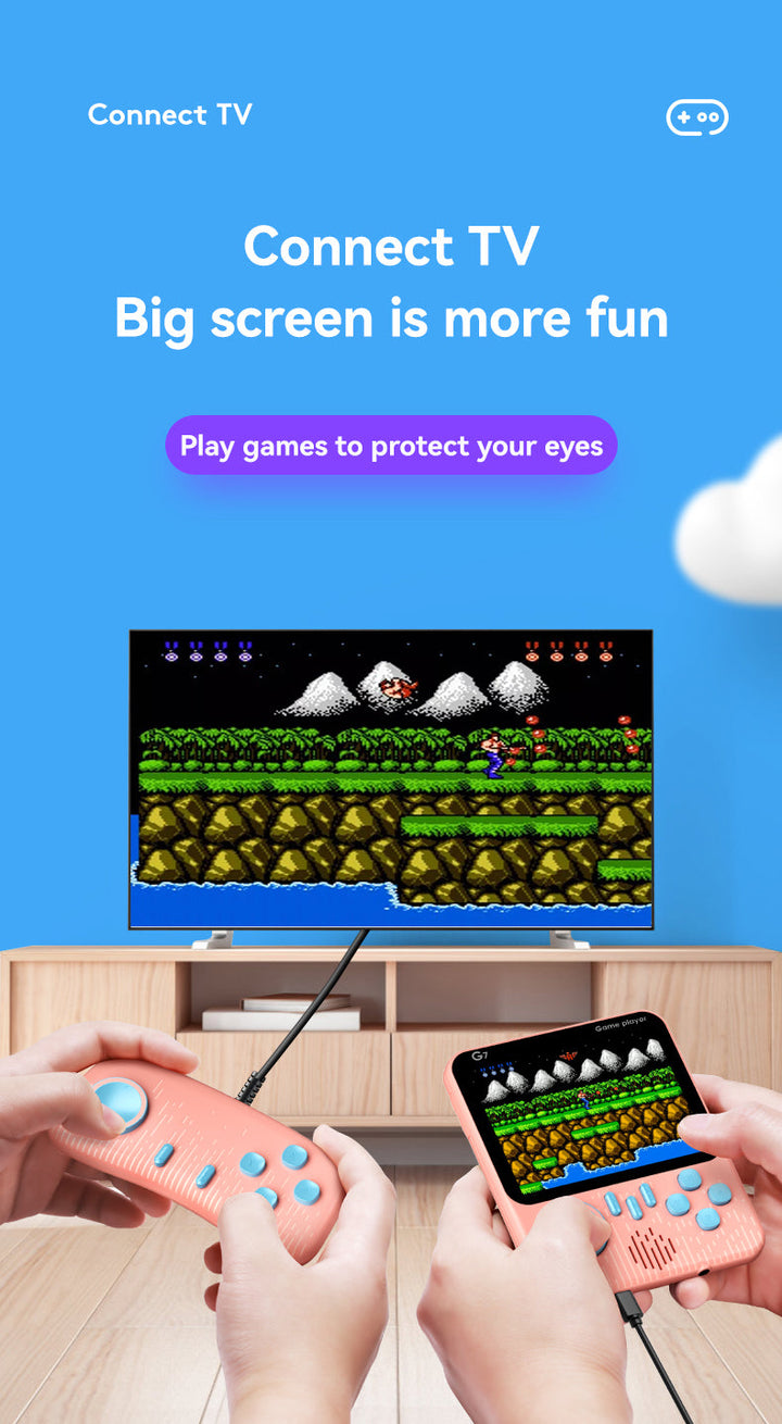 G7 Retro Pocket Handheld Game Console + 666 Classics Games & TV Connector - Game Consoles