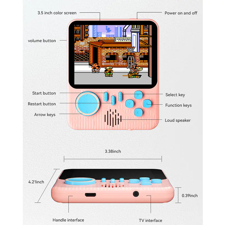 G7 Retro Pocket Handheld Game Console + 666 Classics Games & TV Connector