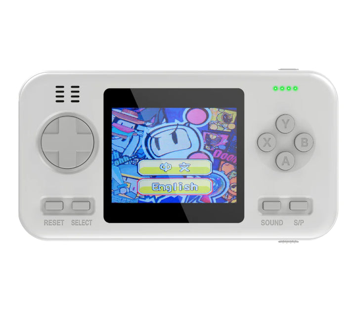 GameOn 2-in-1 Retro Handheld Game Console & 8000mAh Power Bank (Multiple Colors) - White
