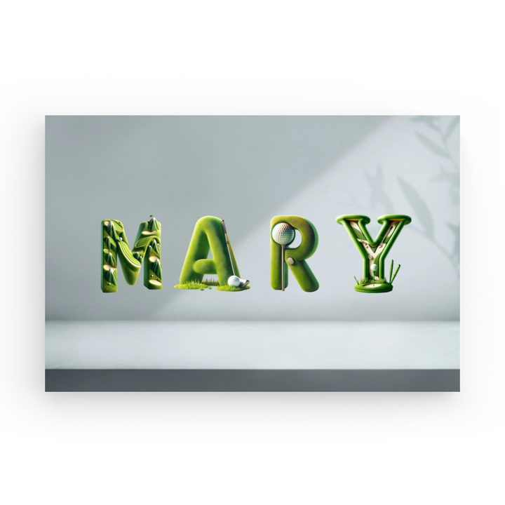 Golf Style - Personalized Name Canvas Print