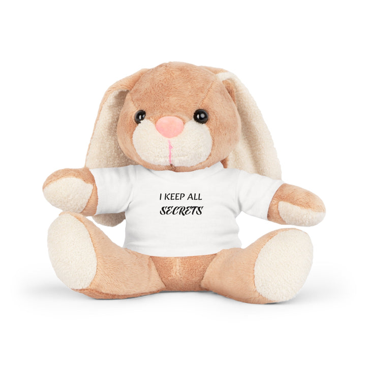 I Keep All Secrets Plush Toy Bear - Cuddly Companion with T-Shirt - Bunny / White / One size - Accessories
