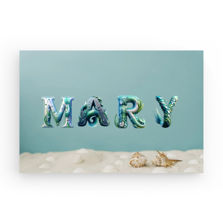 Mermaid Style - Personalized Name Canvas Print