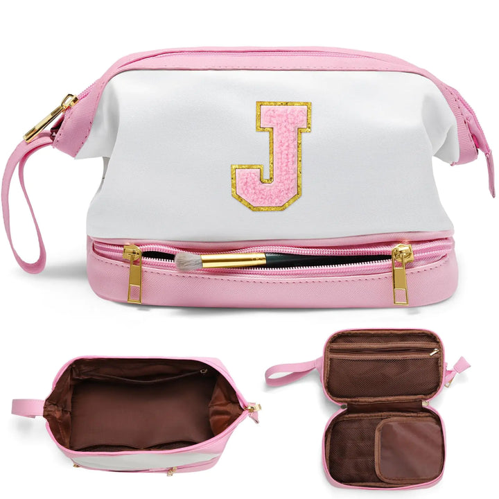 ChicMonogram Double-Layer Makeup Organizer - Pink / J