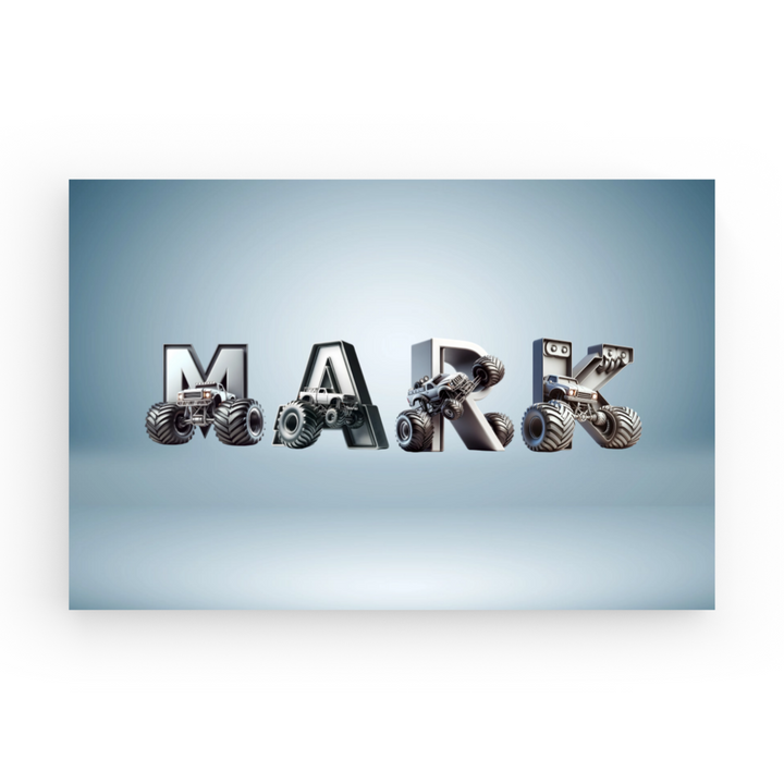 Monster Truck Style - Personalized Name Canvas Print