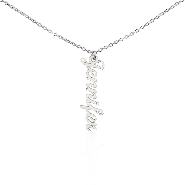 Multi Name Vertical - Personalized Name Necklace - 1 Name / Polished Stainless Steel / Standard Box - Jewelry