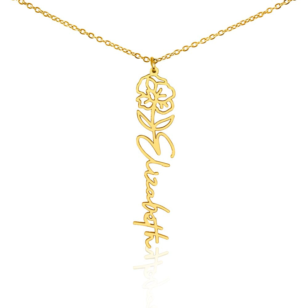 Personalized Flower Name Necklace - Custom Gift USA - vo•hn