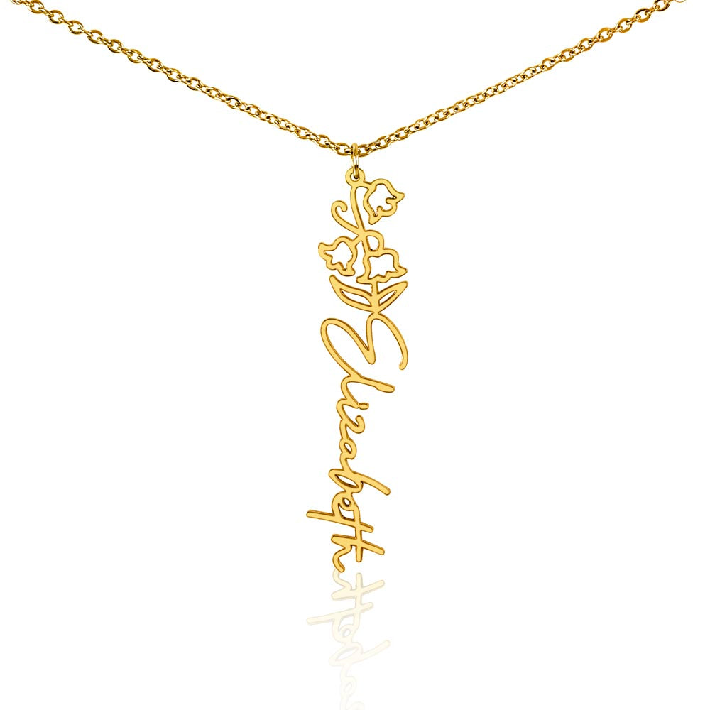 Personalized Flower Name Necklace - Custom Gift USA - vo•hn