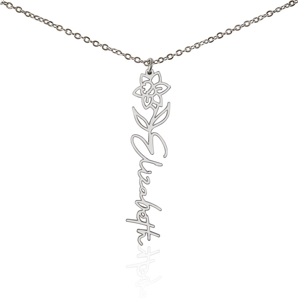 Personalized Flower Name Necklace - Custom Gift USA - vo•hn