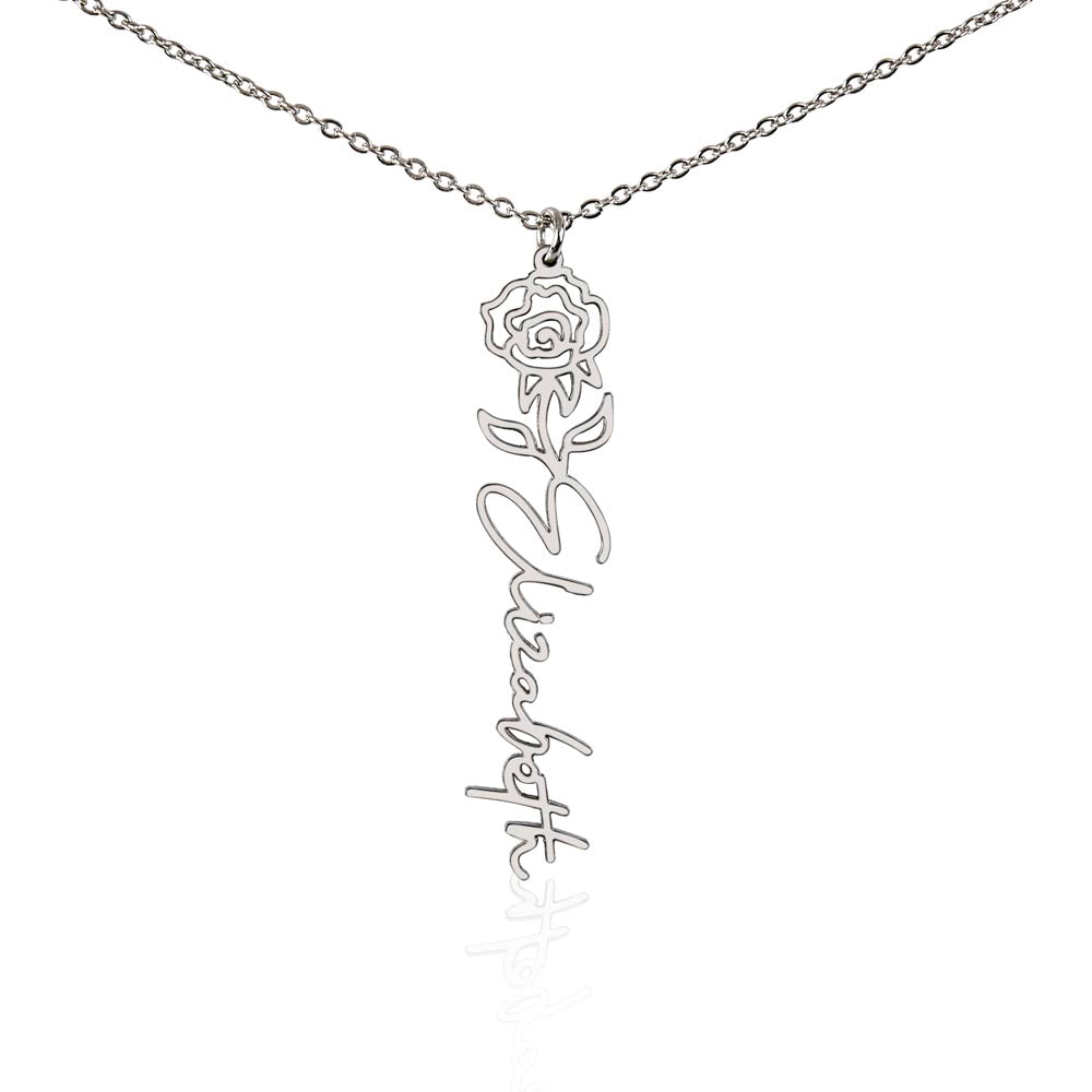 Personalized Flower Name Necklace - Custom Gift USA - vo•hn
