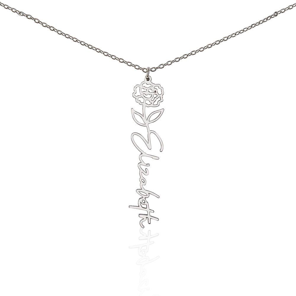 Personalized Flower Name Necklace - Custom Gift USA - vo•hn