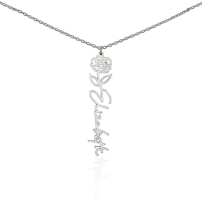 Personalized Flower Name Necklace - Custom Gift USA - vo•hn
