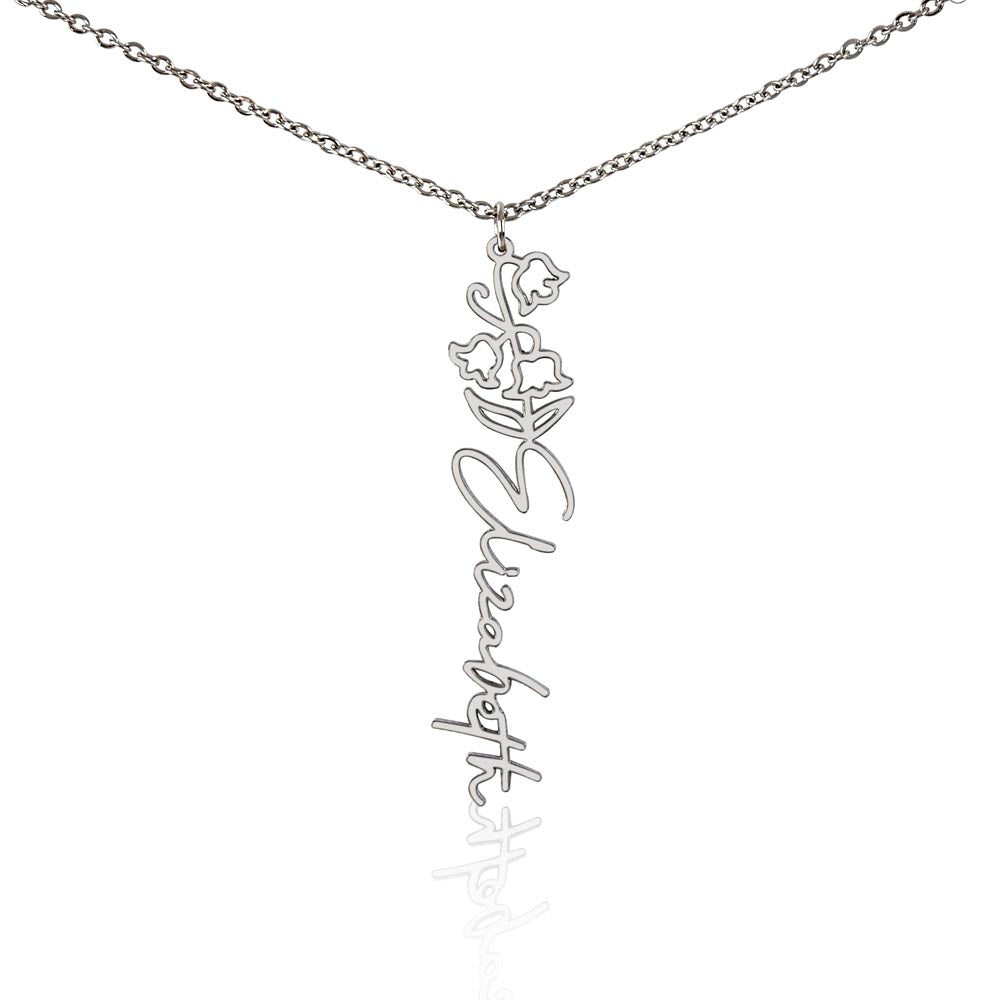 Personalized Flower Name Necklace - Custom Gift USA - vo•hn