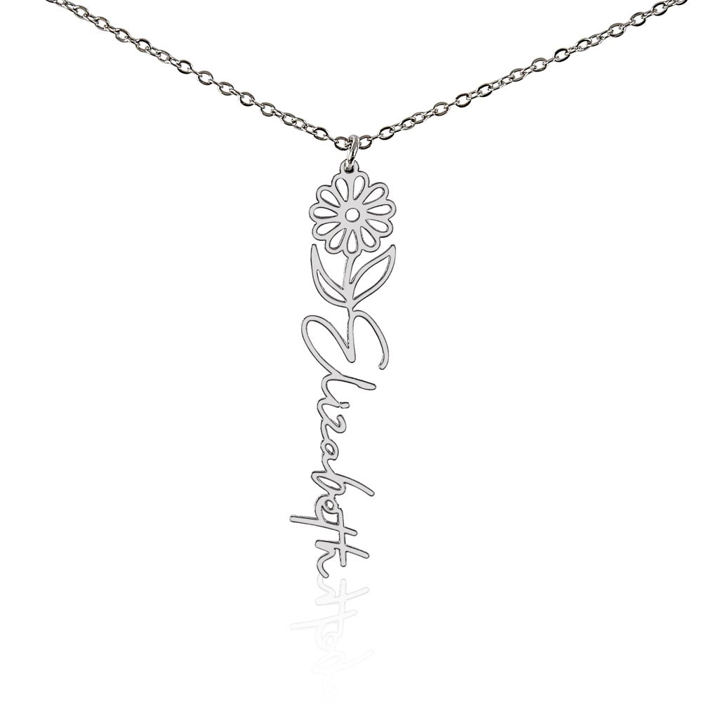 Personalized Flower Name Necklace - Custom Gift USA - vo•hn