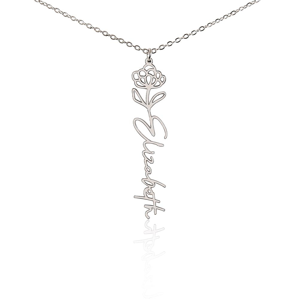 Personalized Flower Name Necklace - Custom Gift USA - vo•hn