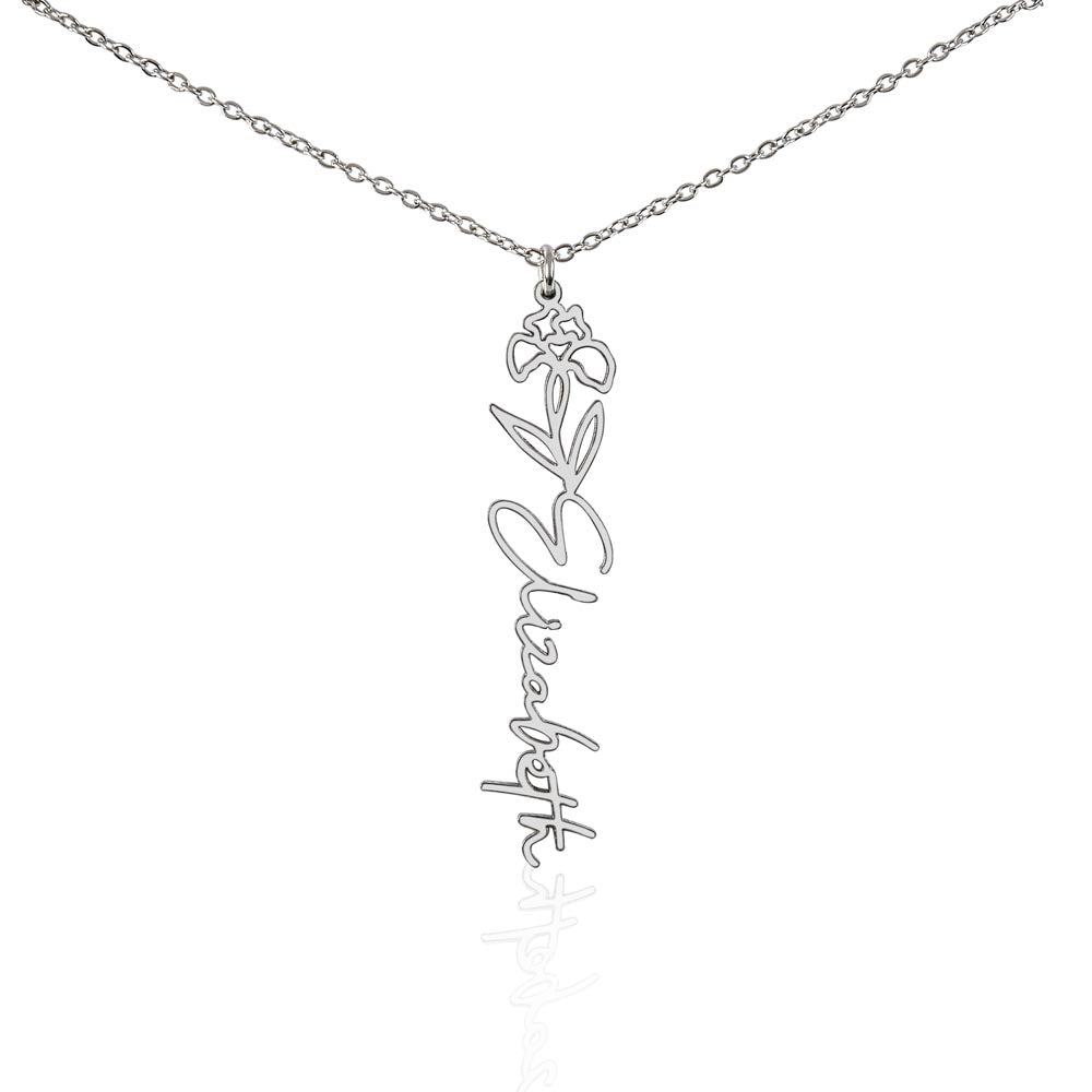 Personalized Flower Name Necklace - Custom Gift USA - vo•hn