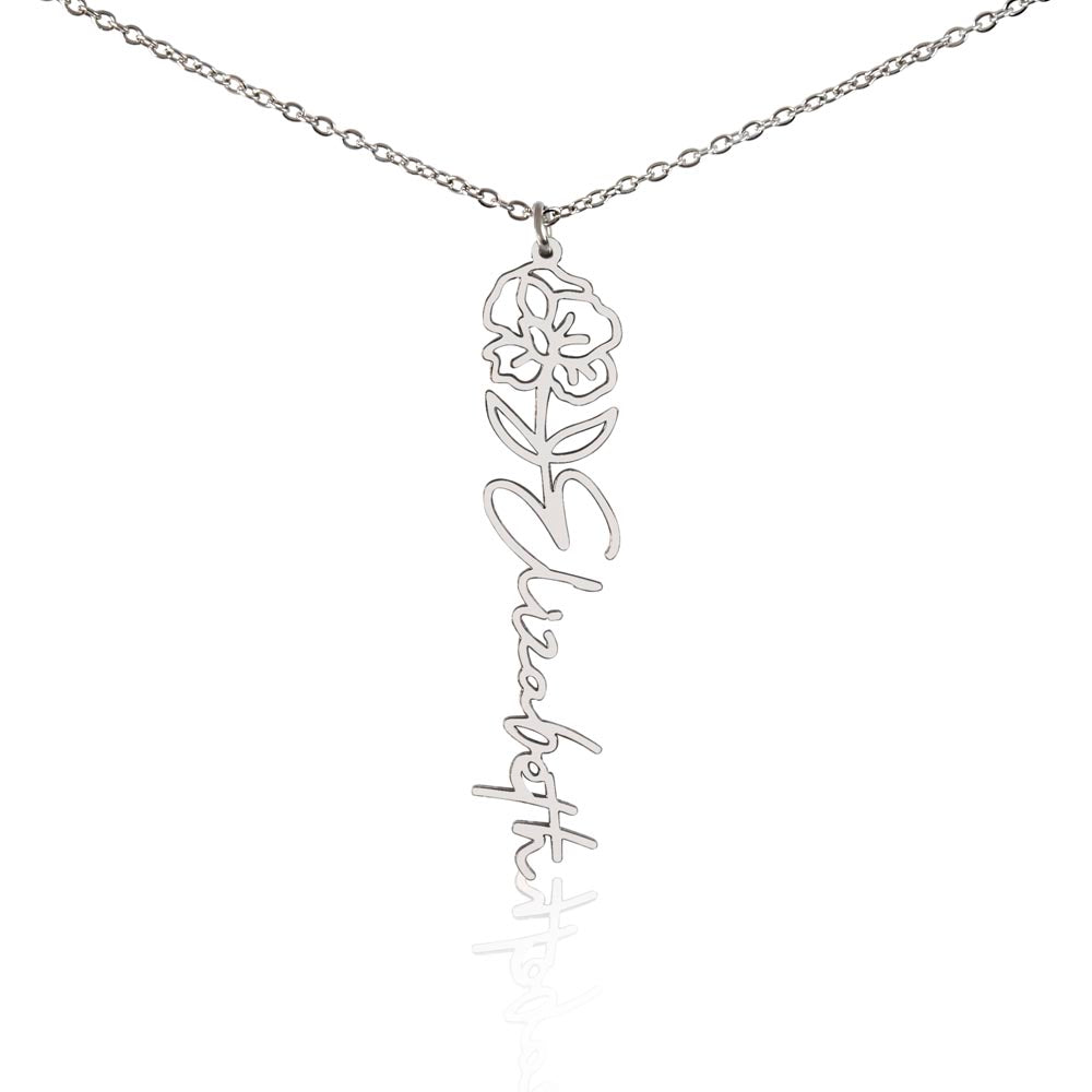 Personalized Flower Name Necklace - Custom Gift USA - vo•hn