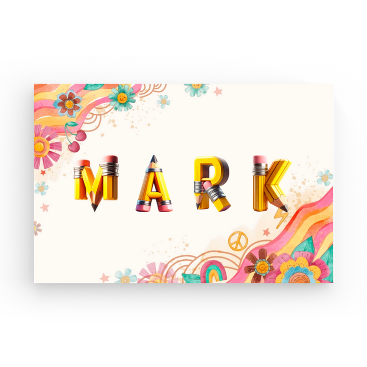 Pencil Style - Personalized Name Canvas Print