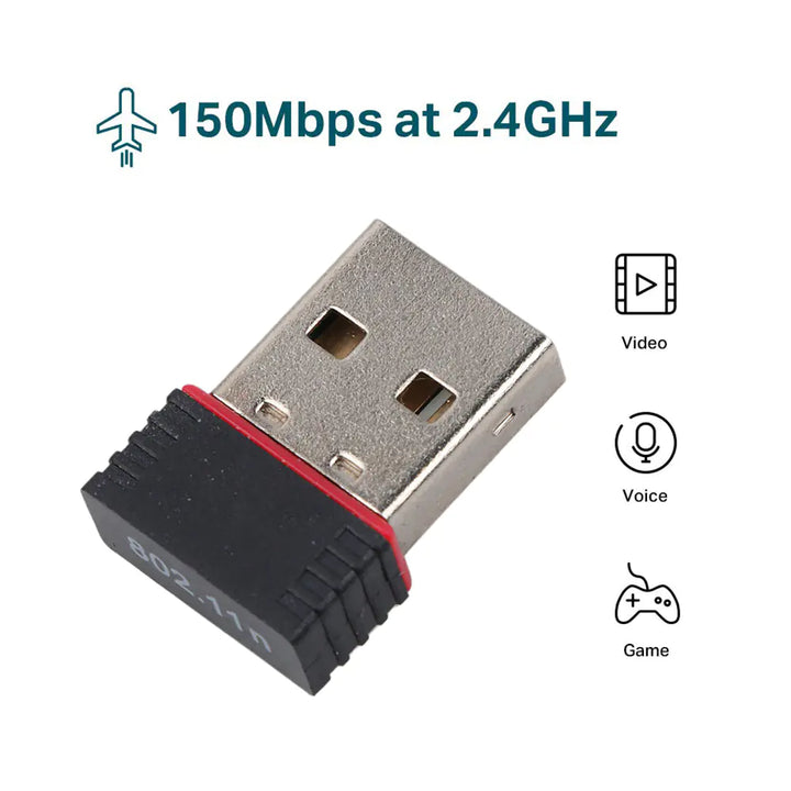 PocketConnect Mini USB WiFi Adapter (802.11n) 150Mbps - Black