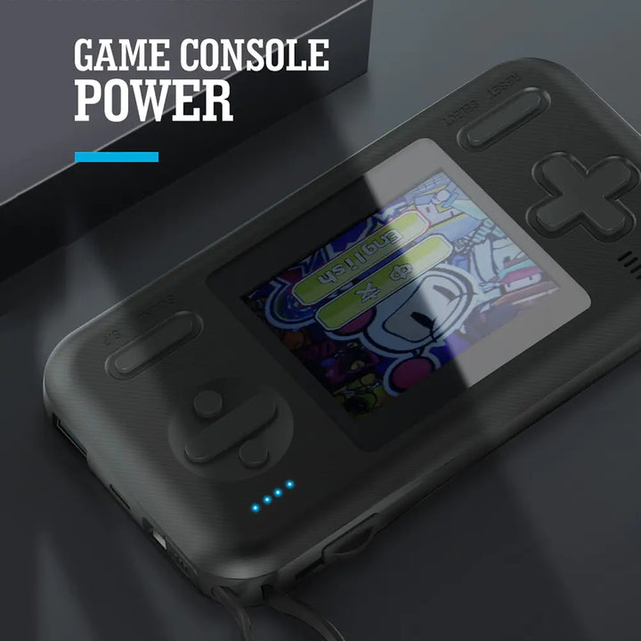 Retro Gamer Plus: 2-in-1 Power Bank & Game Console with 416 Built-In Games - Black