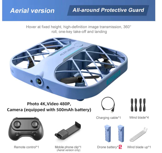 SkySnap Mini 4K: Ultimate Compact Flying Experience - 4K 2Battery Blue