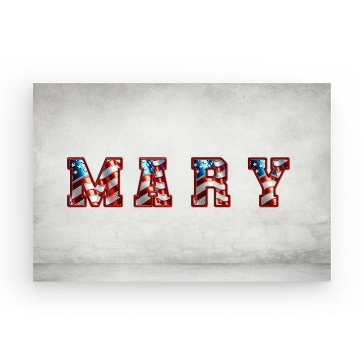 Stars N Stripes Style - Personalized Name Canvas Print