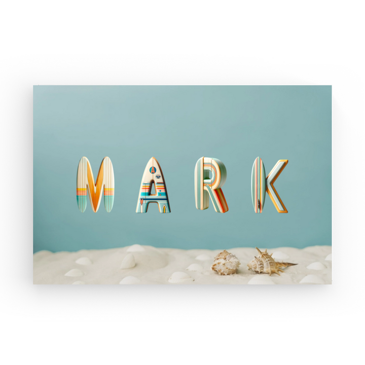 Surfboard Style - Personalized Name Canvas Print