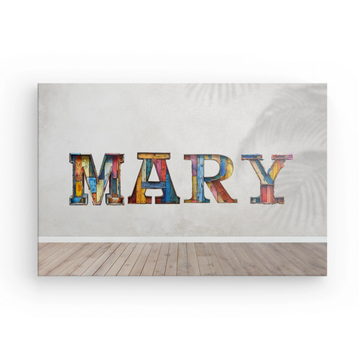 Thatchwork Style - Personalized Name Canvas Print