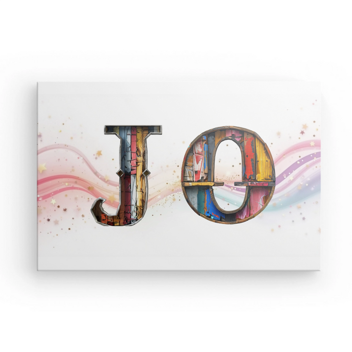 Thatchwork Style - Personalized Name Canvas Print