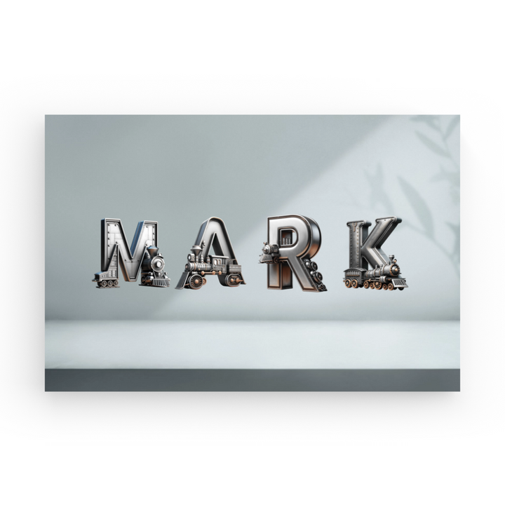 Train Style - Personalized Name Canvas Print
