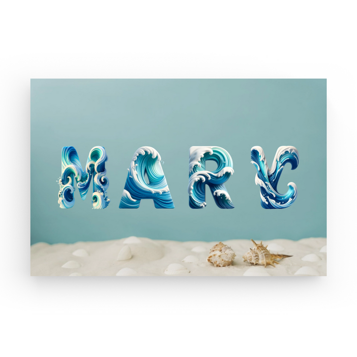 Waves Style - Personalized Name Canvas Print