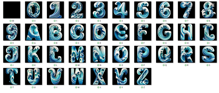 Waves Style - Personalized Name Canvas Print