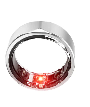 WellnessWear Smart Silver Ring: Heart & Sleep Monitor - Silver