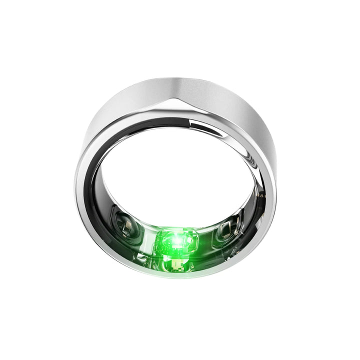 WellnessWear Smart Silver Ring: Heart & Sleep Monitor - Silver
