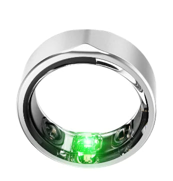 WellnessWear Smart Silver Ring: Heart & Sleep Monitor - Silver