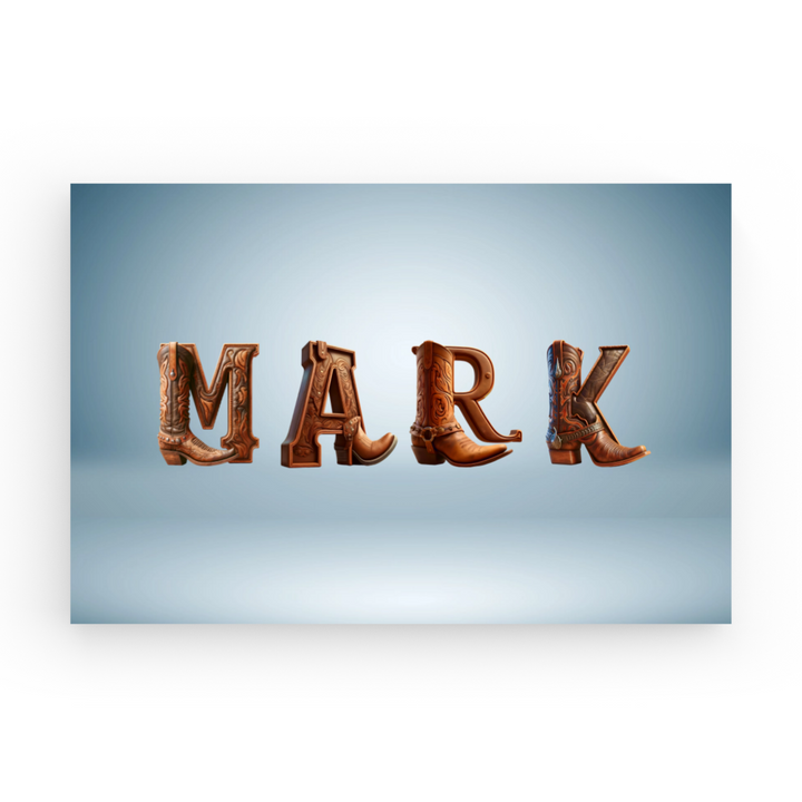Western Style - Personalized Name Canvas Print