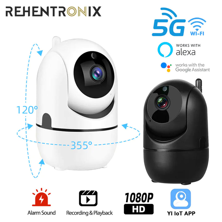Wireless WiFi HD Night Vision 1080p Rotating Smart Cam - 2MP