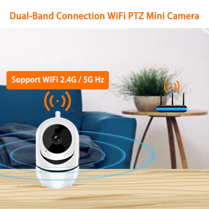 Wireless WiFi HD Night Vision 1080p Rotating Smart Cam - 2MP