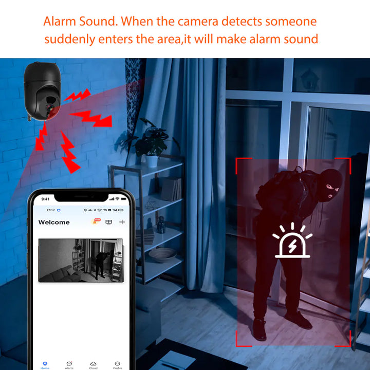 Wireless WiFi HD Night Vision 1080p Rotating Smart Cam - 2MP