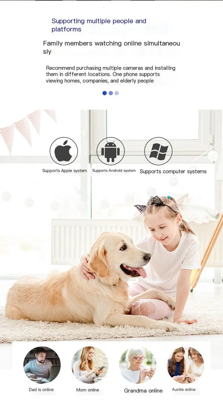 Wireless WiFi HD Night Vision 1080p Rotating Smart Cam - 2MP - Cameras