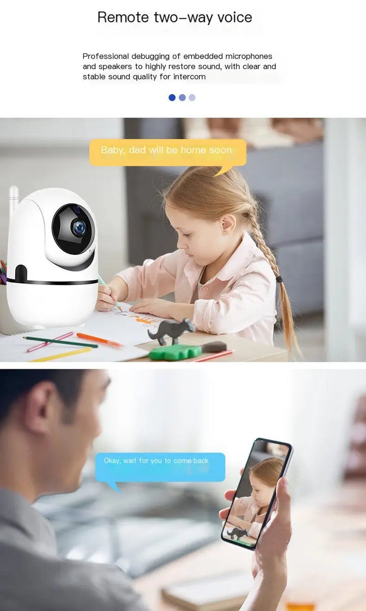 Wireless WiFi HD Night Vision 1080p Rotating Smart Cam - 2MP - Cameras